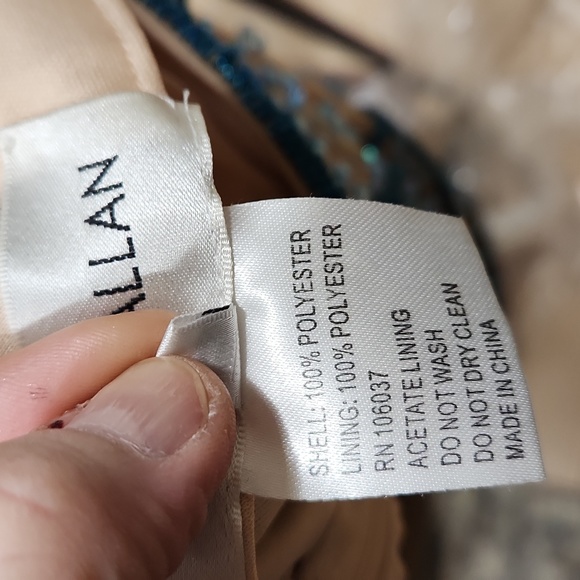 Size 6 turquoise and nude two piece home coming dress cocktail by Rachel Allan - Picture 13 of 15